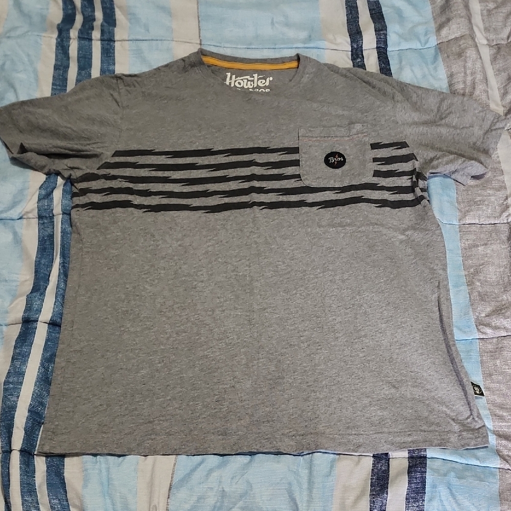Howler Brothers Gray Striped Men's Shirt Large